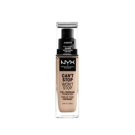 Fond de teint liquide Can't stop won't stop Alabaster de la marque NYX Professional Makeup Contenance 30ml