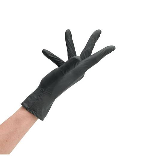 Lot de 100 gants en Nitrile AQL 1.5 Noir - Taille S de la marque Sibel