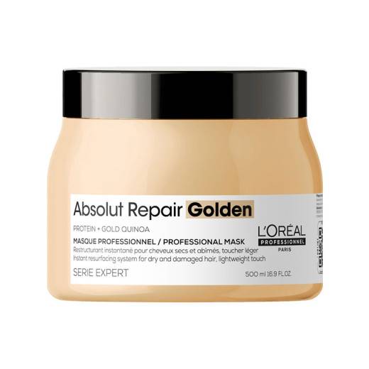 Masque Golden à la protéine de quinoa doré restructurant de la marque L'Oréal Professionnel Gamme Série Expert Contenance 500ml