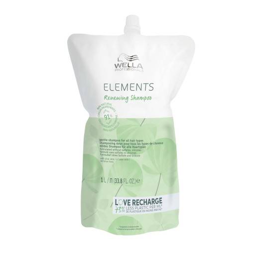 Recharge shampoing régénérant Elements Renewing de la marque Wella Professionals Contenance 1000ml