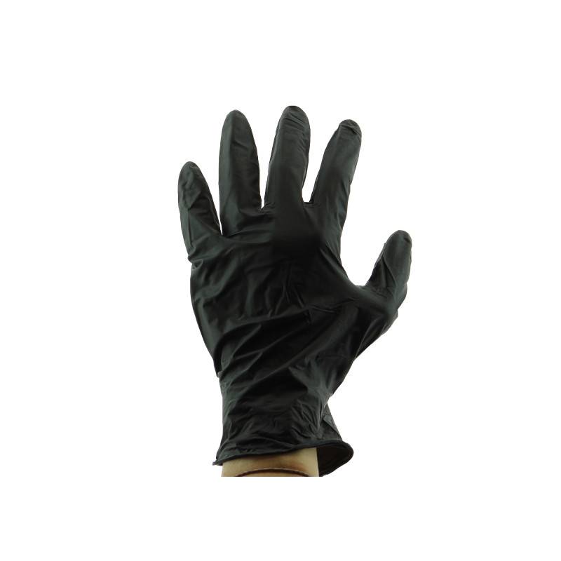 Gants Nitrile Noir Taille M - Lot De 100 - Sans Latex, Jetables Et Non Poudrés - Fabriqué En UE