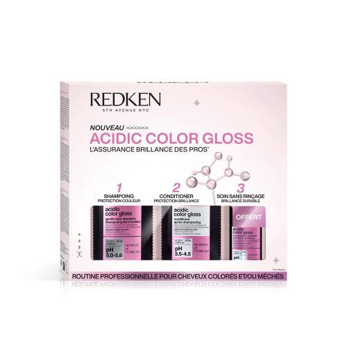 Kit Acidic Color Gloss pour cheveux colorés et méchés de la marque Redken Gamme Coils and Curls
