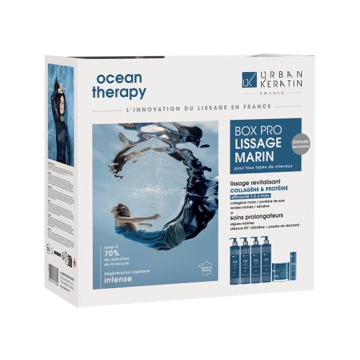 Box pro lissage marin Ocean therapy + soins prolongateurs (6x400ml) de la marque Urban Keratin Gamme Ocean Therapy Contenance 2400ml