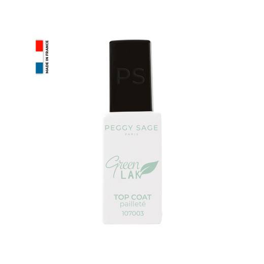 Top coat pailleté Green LAK de la marque Peggy Sage Contenance 10ml