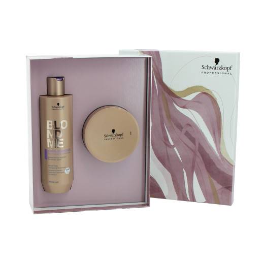 Coffret BlondMe neutralisant Blonds Froids (shampoing et masque) de la marque Schwarzkopf Professional Contenance 500ml