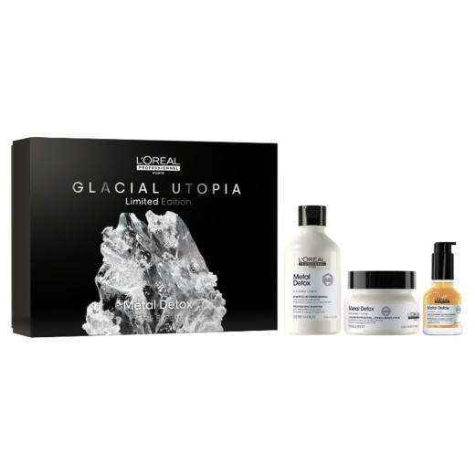 Coffret Trio Métal Détox Glacial Utopia - Édition Limitée de la marque L'Oréal Professionnel Contenance 600ml