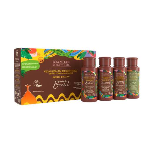 Kit lissage à la kératine végétalienne Bossa do Brasil de la marque Brazilian Secrets Hair Contenance 400ml