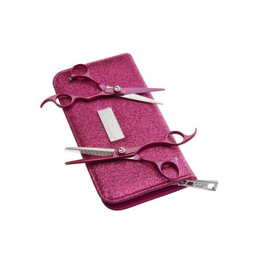 Set de ciseaux SilkCut rose Think Pink de la marque Olivia Garden