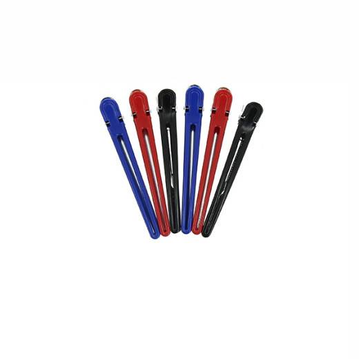 Pinces de séparation 11cm x6 Noir Bleu & Rouge de la marque Coiffeo