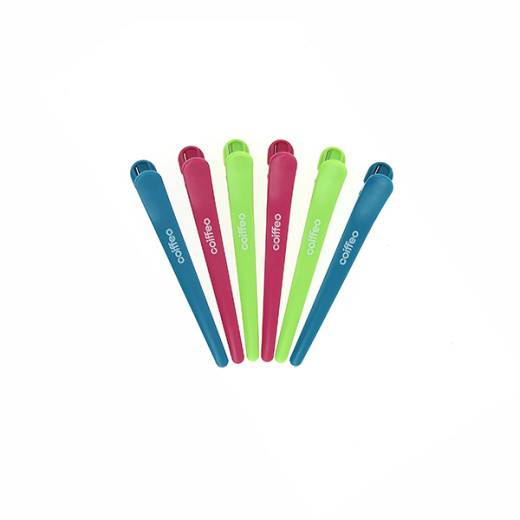 Pinces de séparation 12cm x6 Fluo rose, bleu & vert de la marque Coiffeo
