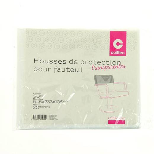 Housses transparentes de protection pour fauteuil 30 microns x50 de la marque Coiffeo
