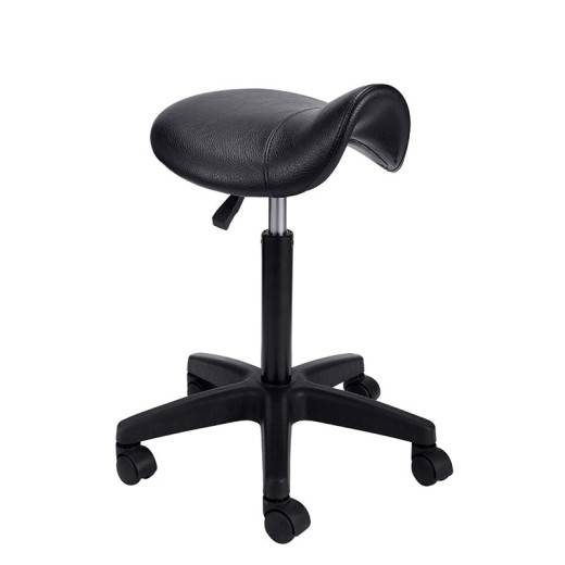 Tabouret de coupe noir avec assise selle ergonomique