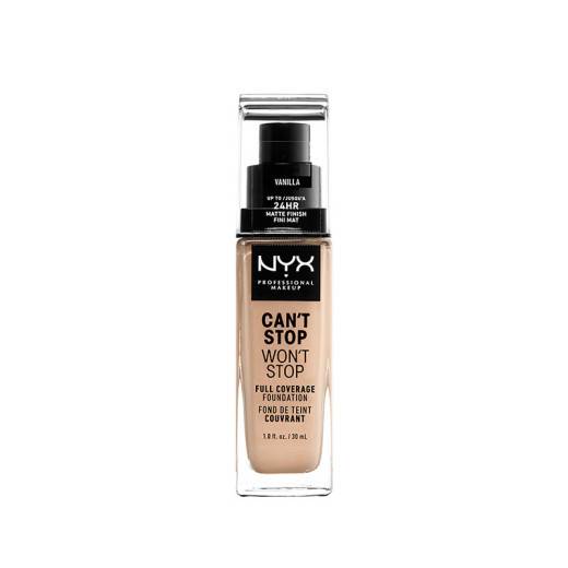 Fond de teint liquide Can't stop won't stop Vanilla de la marque NYX Professional Makeup Contenance 30ml