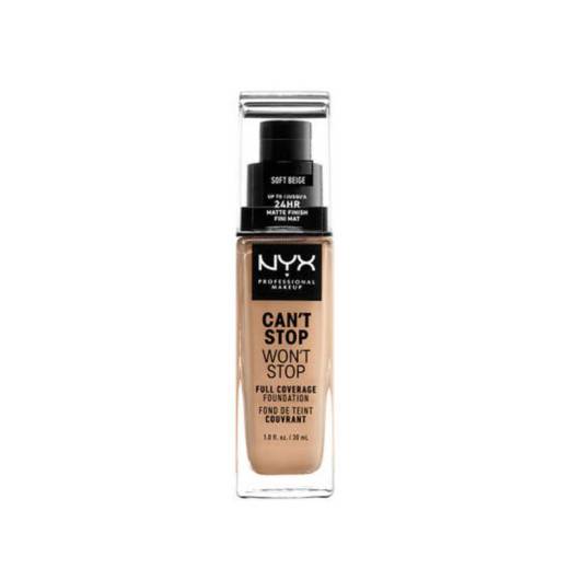 Fond de teint liquide Can't stop won't stop Soft beige de la marque NYX Professional Makeup Gamme Can't stop won't stop Contenance 30ml