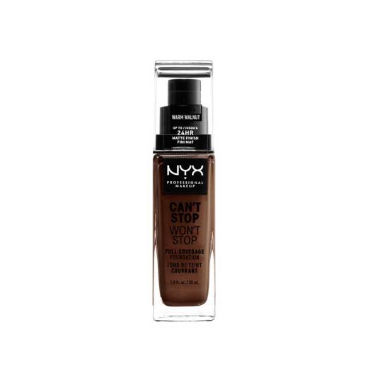 Fond de teint liquide Can't Stop Won't Stop - Warm Walnut de la marque NYX Professional Makeup Contenance 30ml