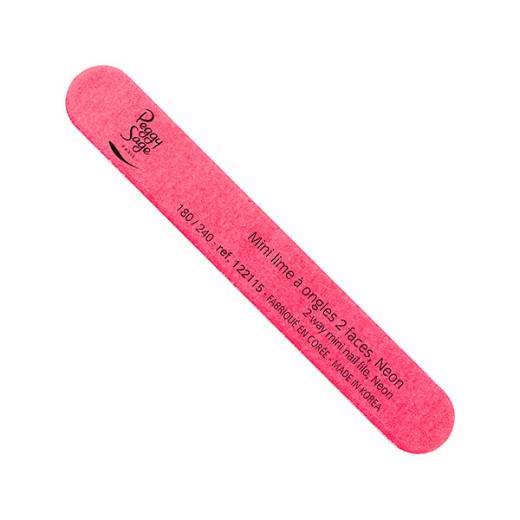 Mini lime à ongles Neon 2 faces 180-240 - grain moyen Pink de la marque Peggy Sage