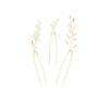Lot de 3 épingles à chignon dorées avec cristaux