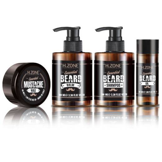 Kit shampooing, baume et huile barbe et moustache - Essential de la marque H.Zone professional Contenance 350g