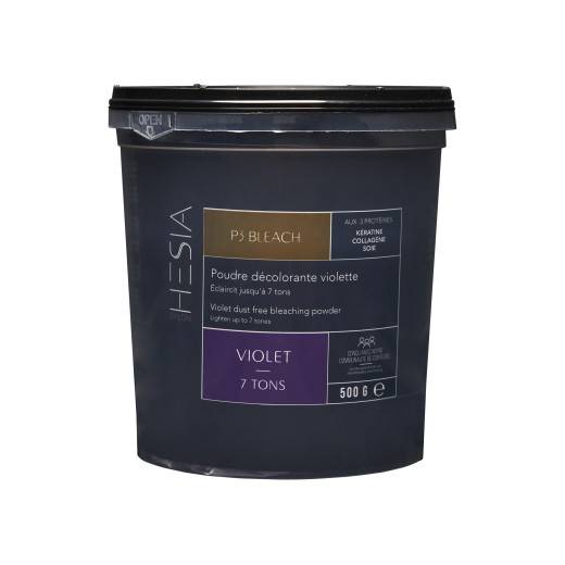 Poudre décolorante violette P3 Bleach de la marque HESIA Salon Contenance 500g