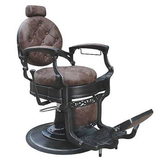 Fauteuil de coiffeur avec repose-pieds - 870 - 1020 mm - 200 kg - Crème /  Doré Fauteuil salon de coiffure Chaise de barbier