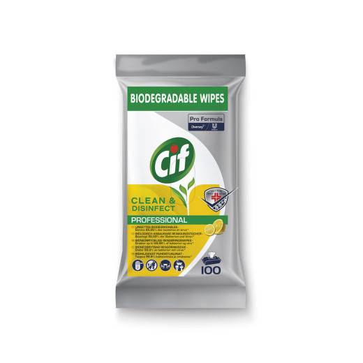 Paquet de 100 lingettes multiusage biodégradable de la marque Cif