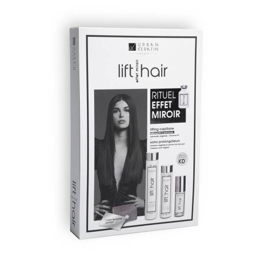 Coffret effet miroir Lift hair 4 produits de la marque Urban Keratin Gamme Lift Hair
