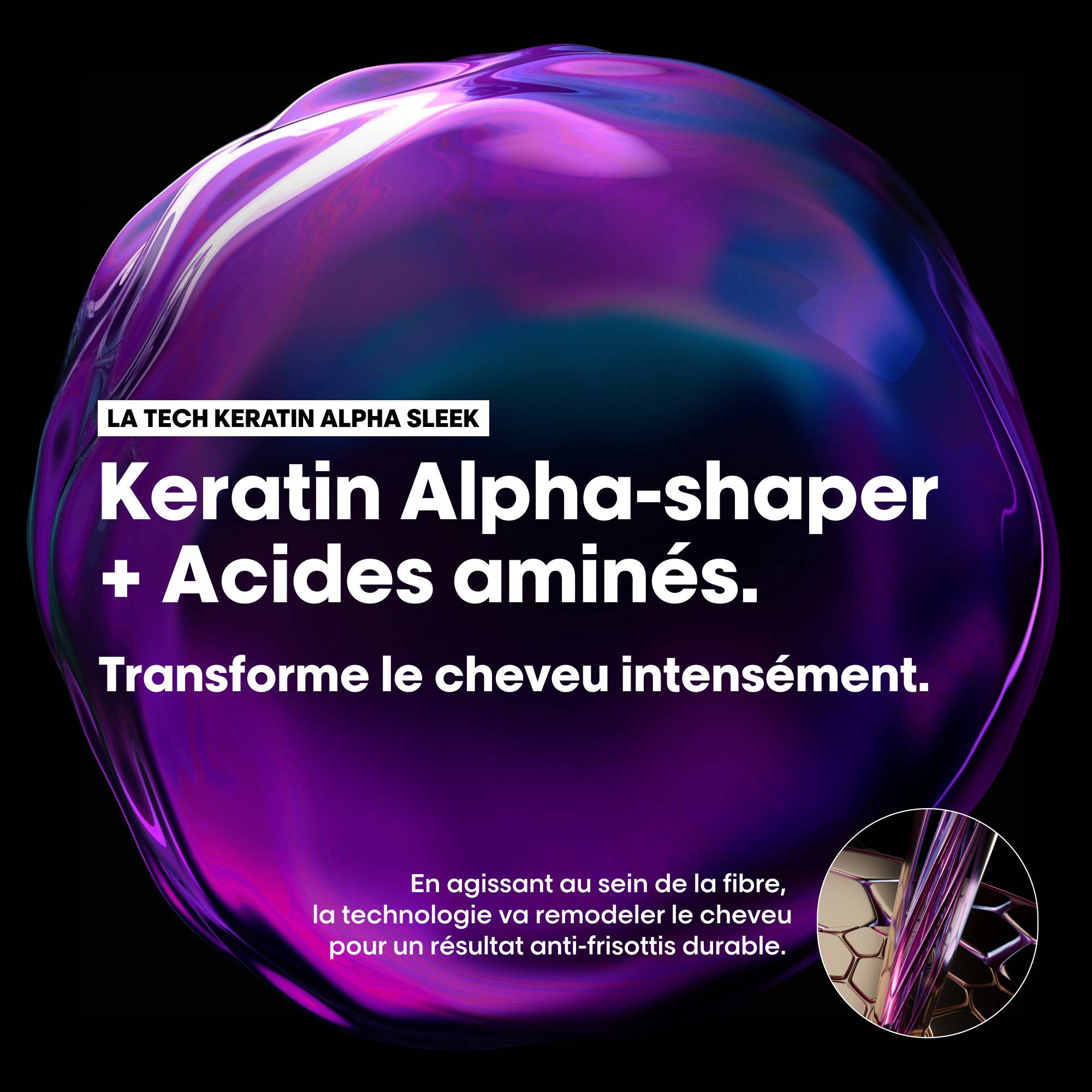 Technologie Keratin Alpha-shaper + acides aminés