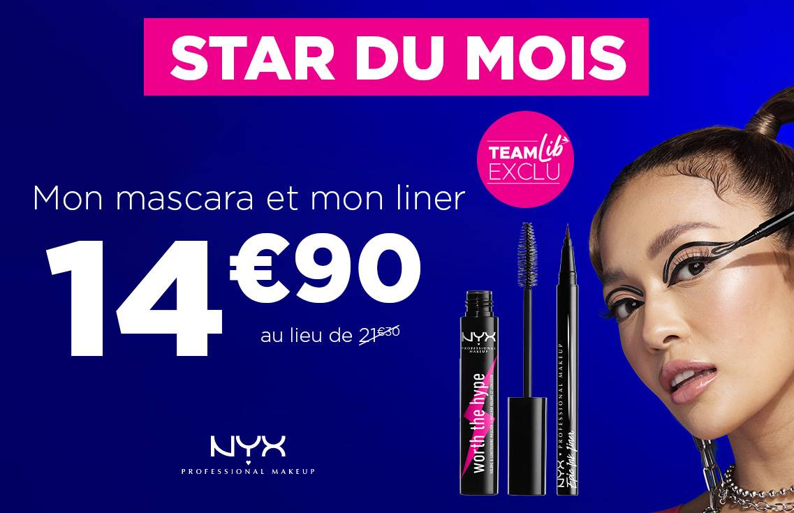 Nyx - Bundle mascara et liner à 14,9€ TTC au lieu de 21,3€ TTC