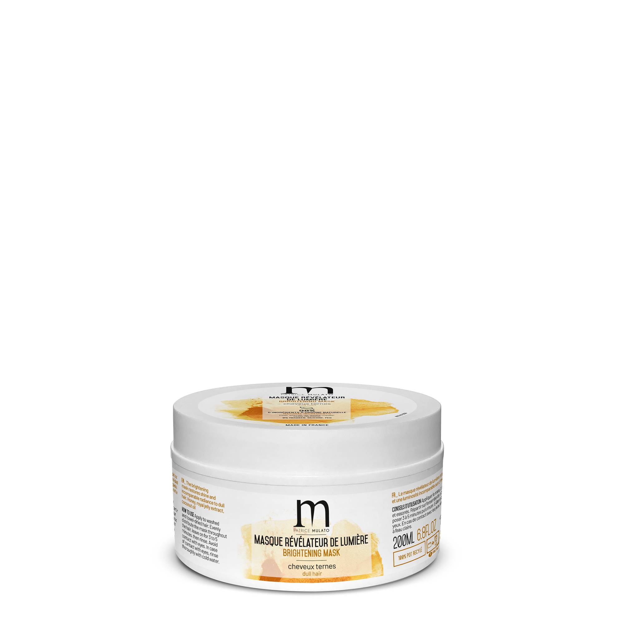 Masque révélateur de lumière Traitant cheveux ternes de la marque Mulato Contenance 200ml - 1
