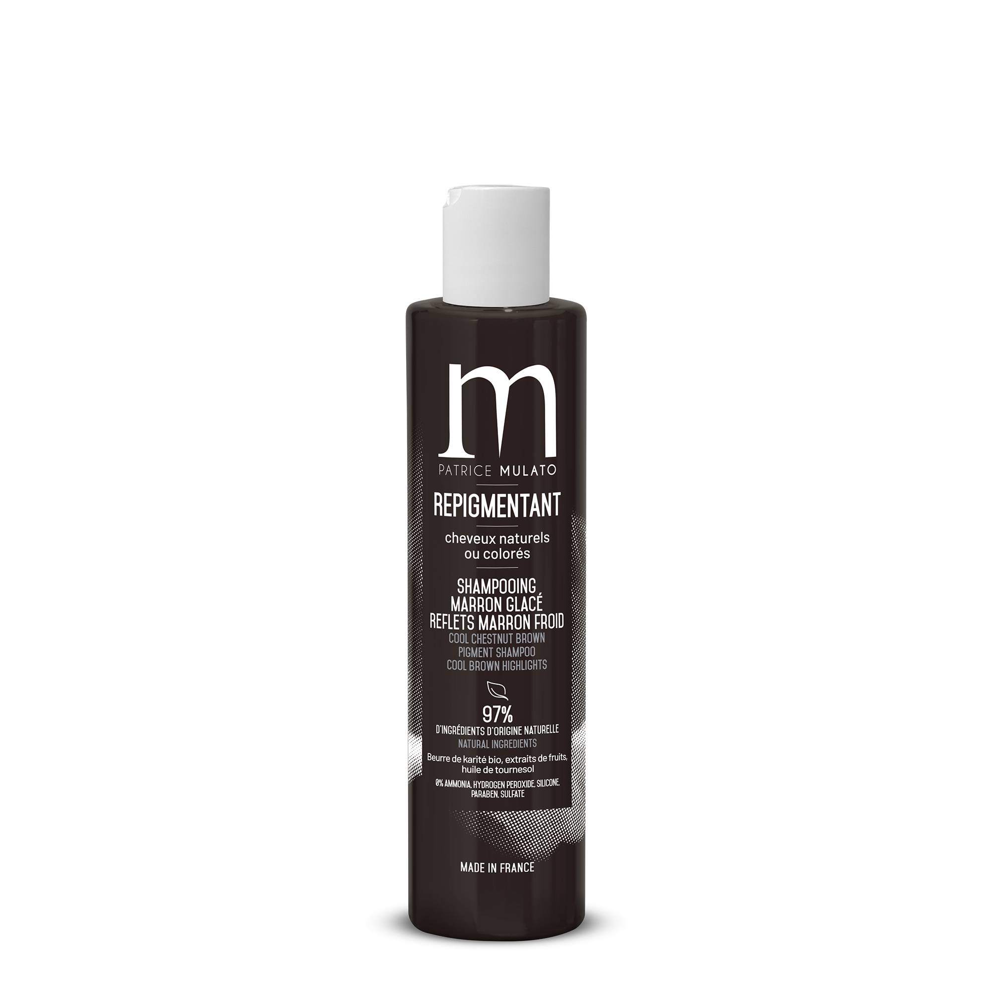 Shampoing Repigmentant Marron glacé - reflets marron froid de la marque Mulato Contenance 200ml - 1