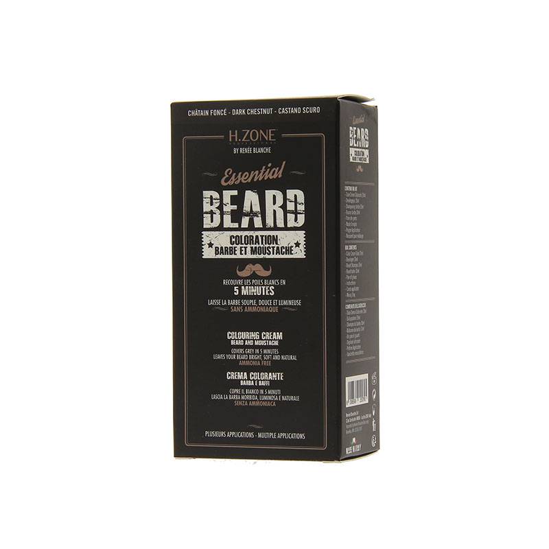 Teinture barbe et moustache Kit Châtain foncé de la marque H.Zone professional Contenance 60ml - 1