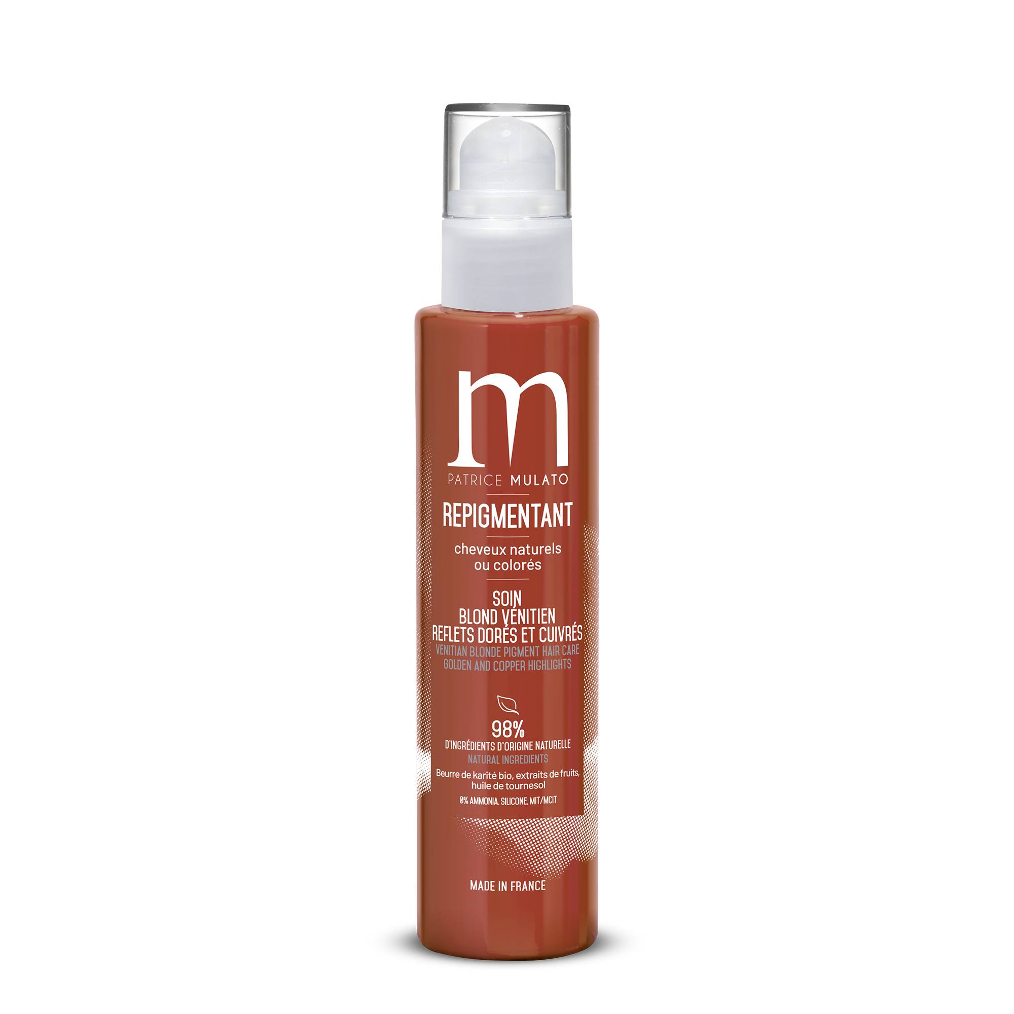 Soin Repigmentant Blond vénitien - reflets dorés et cuivrés de la marque Mulato Contenance 200ml - 1