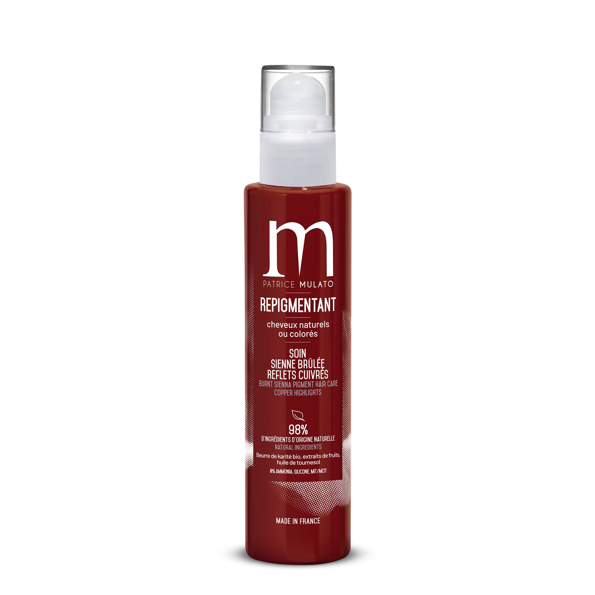 Soin Repigmentant Sienne brûlée - reflets cuivrés de la marque Mulato Contenance 200ml - 1