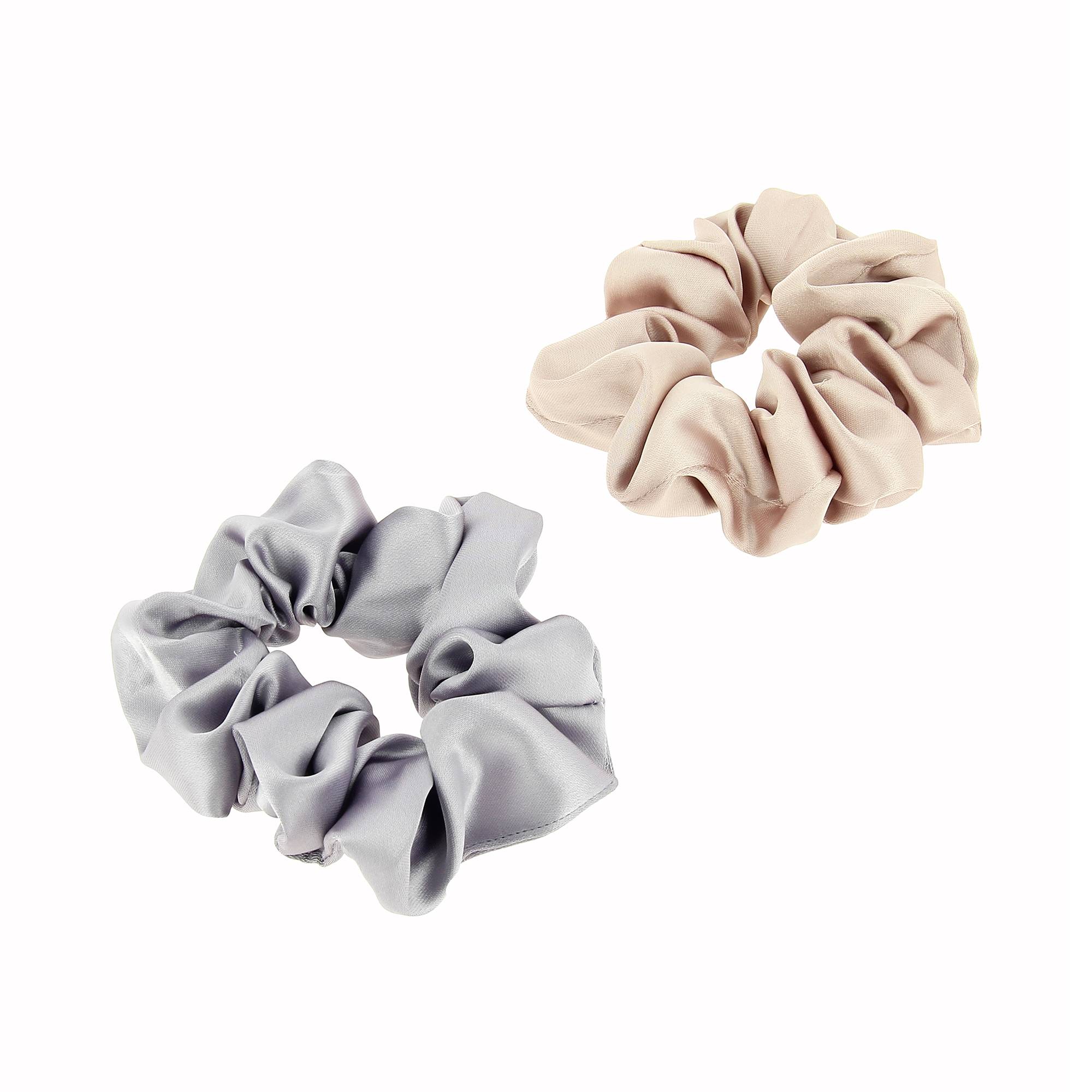 Chouchou effet satin rose et violet x2 de la marque Coiffeo - 1