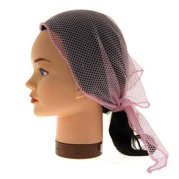 Voilette mise en plis triangulaire en nylon maille large - Rose de la marque Coiffeo - 1