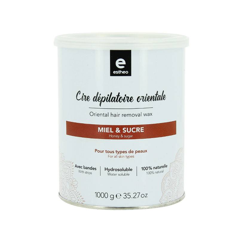 Pot de cire dépilatoire hydrosoluble Orientale de la marque Estheo Contenance 1000g - 1