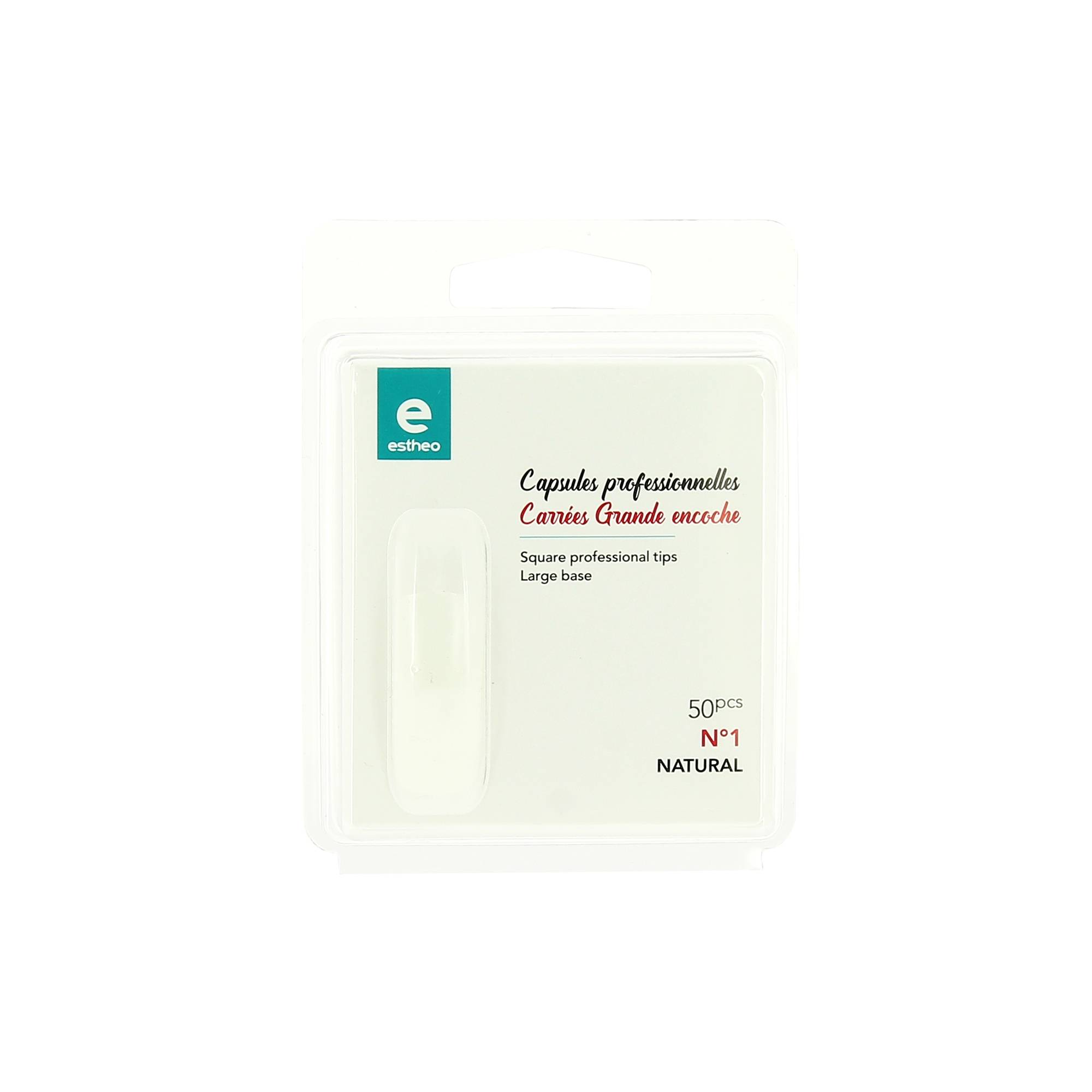 50 capsules prof. universelles carrees n°1 grande encoche naturel de la marque Estheo - 1