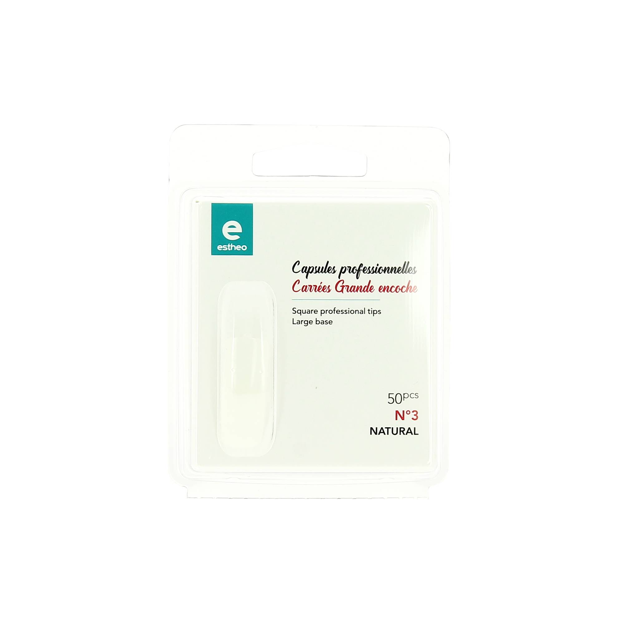 50 capsules prof. universelles carrees n°3 grande encoche naturel de la marque Estheo - 1