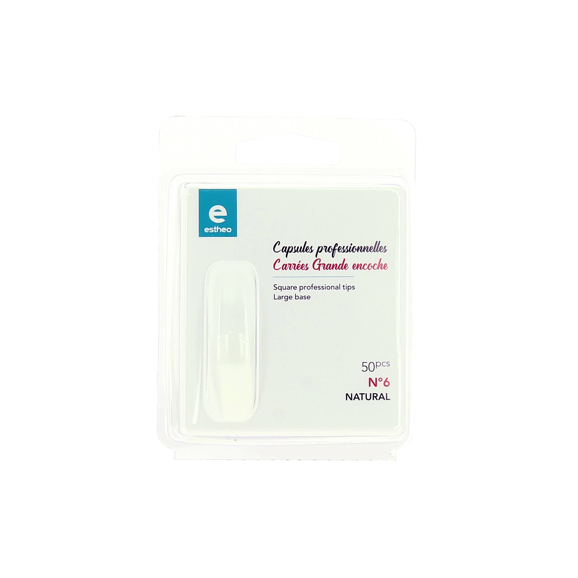 50 capsules prof. universelles carrees n°6 grande encoche naturel de la marque Estheo - 1