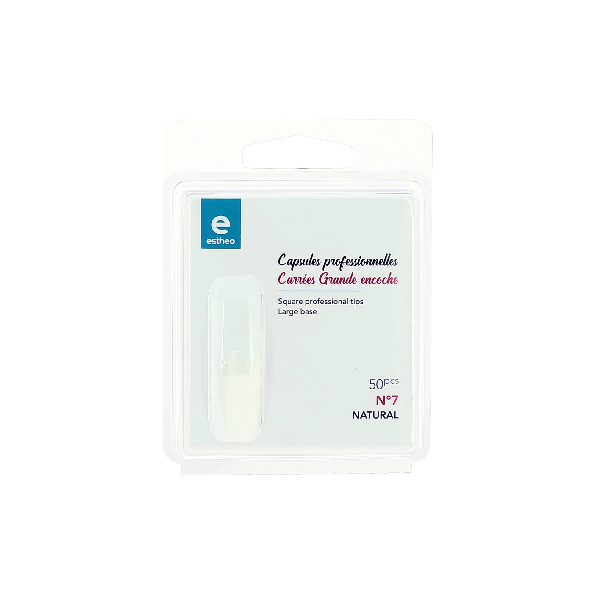 50 capsules prof. universelles carrees n°7 grande encoche naturel de la marque Estheo - 1