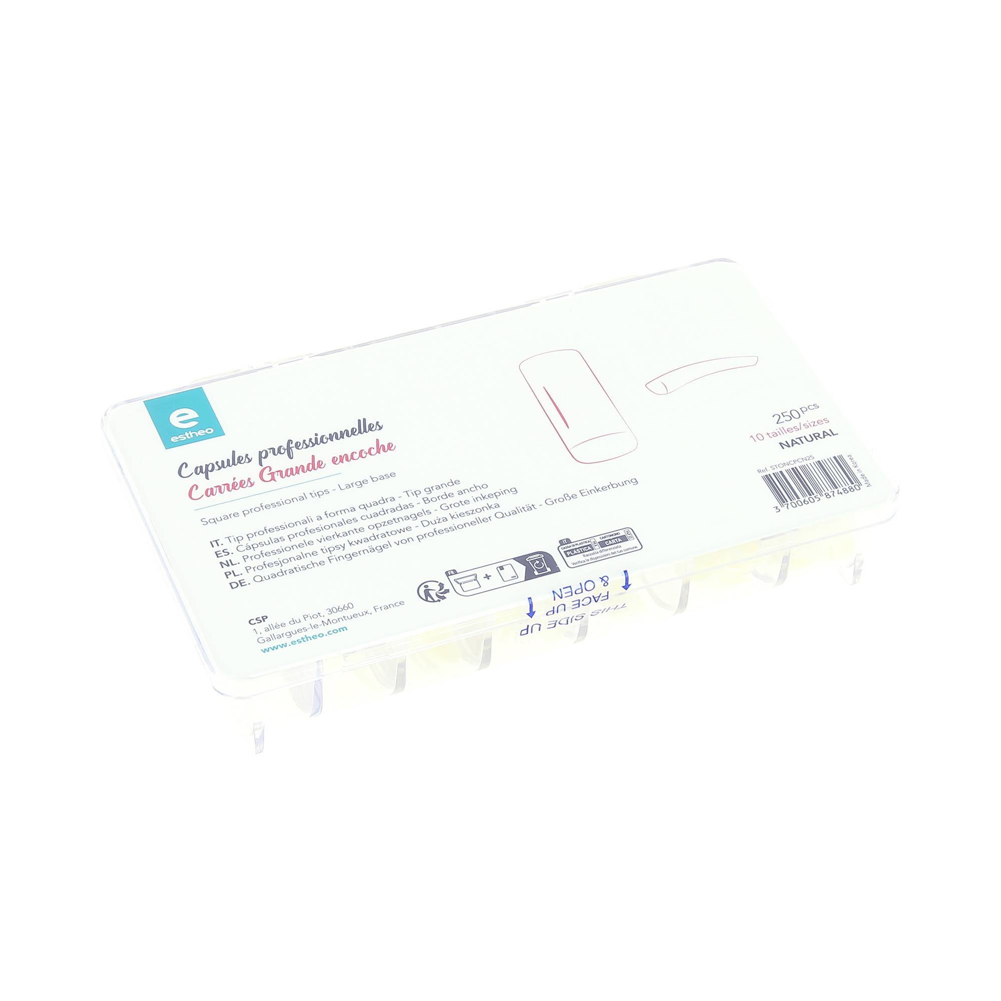 250 capsules professionnelles universelles carrees grande encoche - naturel de la marque Estheo - 1