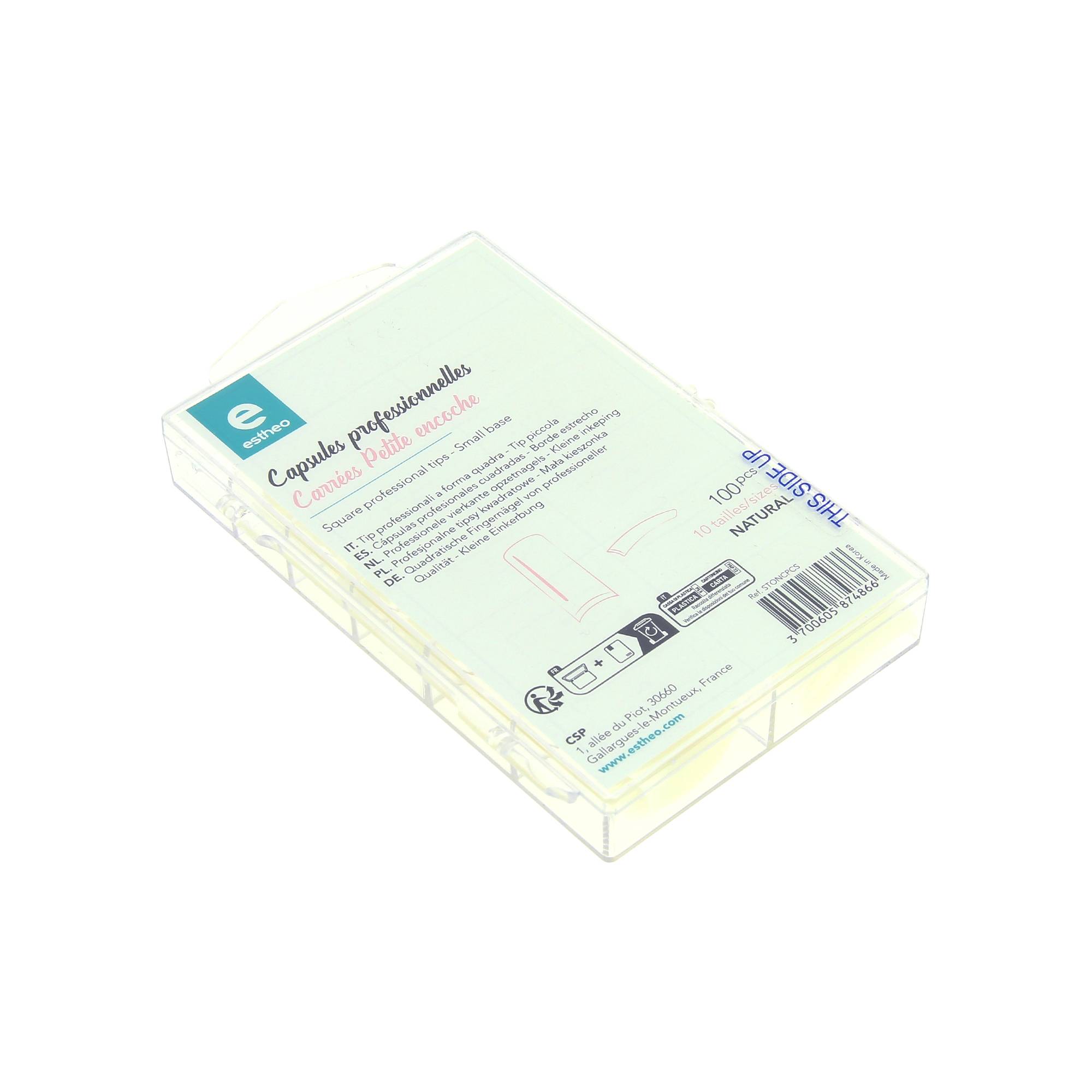 100 capsules professionnelles carrees petite encoche - naturel de la marque Estheo - 1