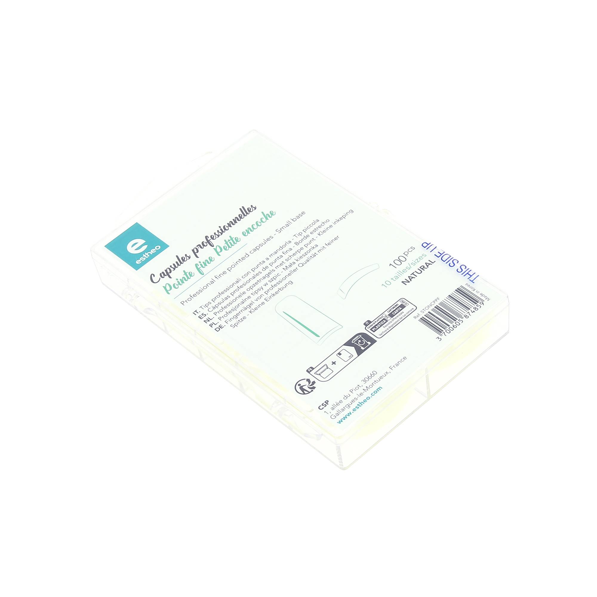 100 capsules professionnelles pointe fine - naturel de la marque Estheo - 1