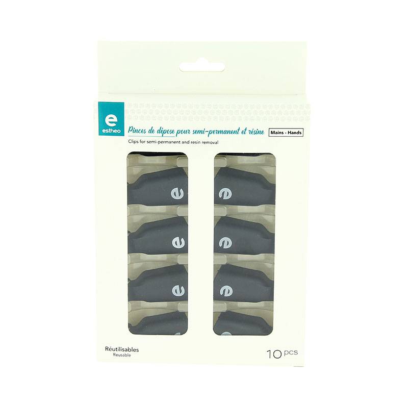 Pinces de dépose semi-permanent et résine mains x10 de la marque Estheo - 1