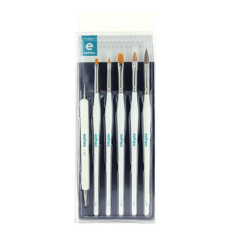 Set de pinceaux professionnels Gel UV & résine de la marque Estheo - 1