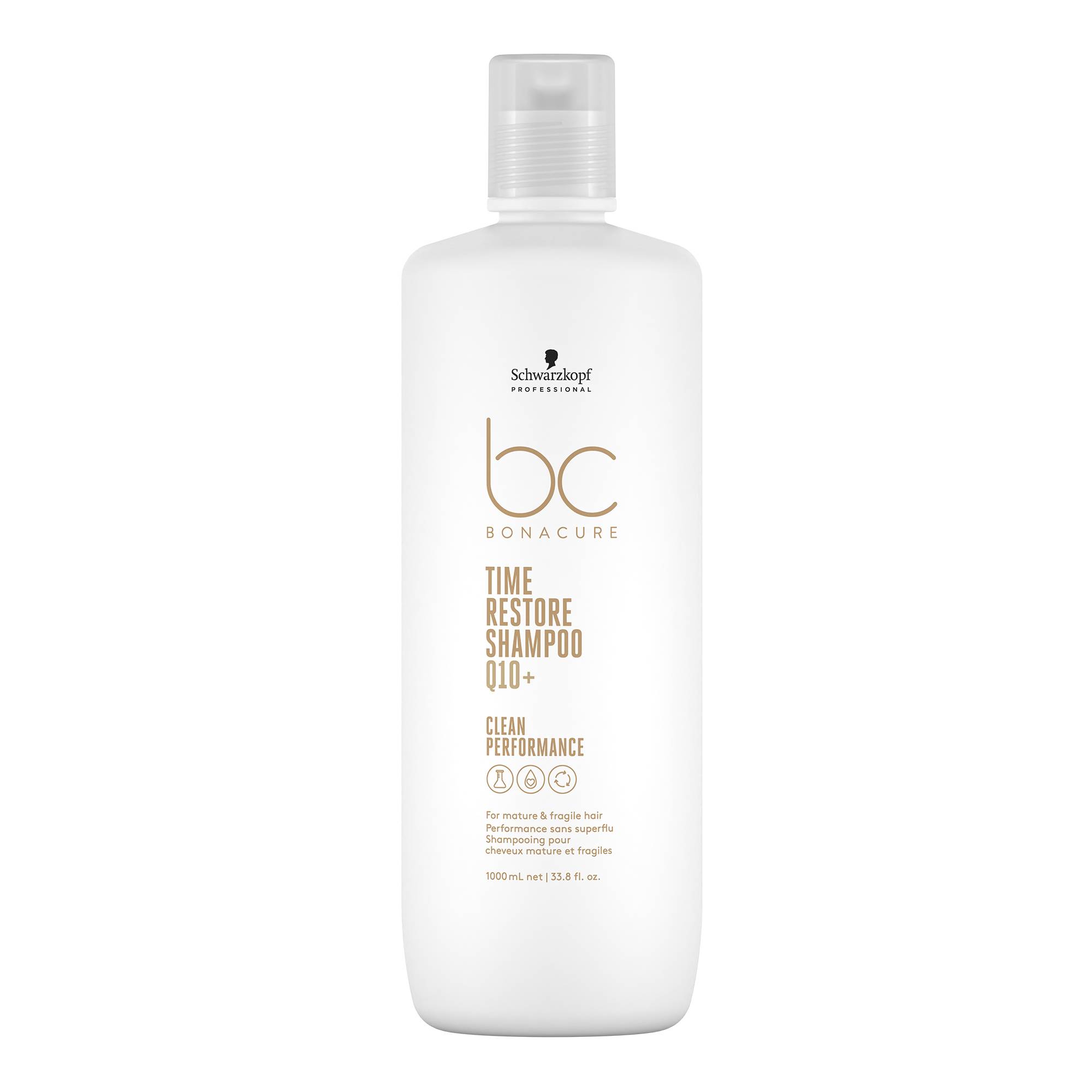 Shampooing pour cheveux matures et fragiles Time Restore Q10 de la marque Schwarzkopf Professional Contenance 1000ml - 1