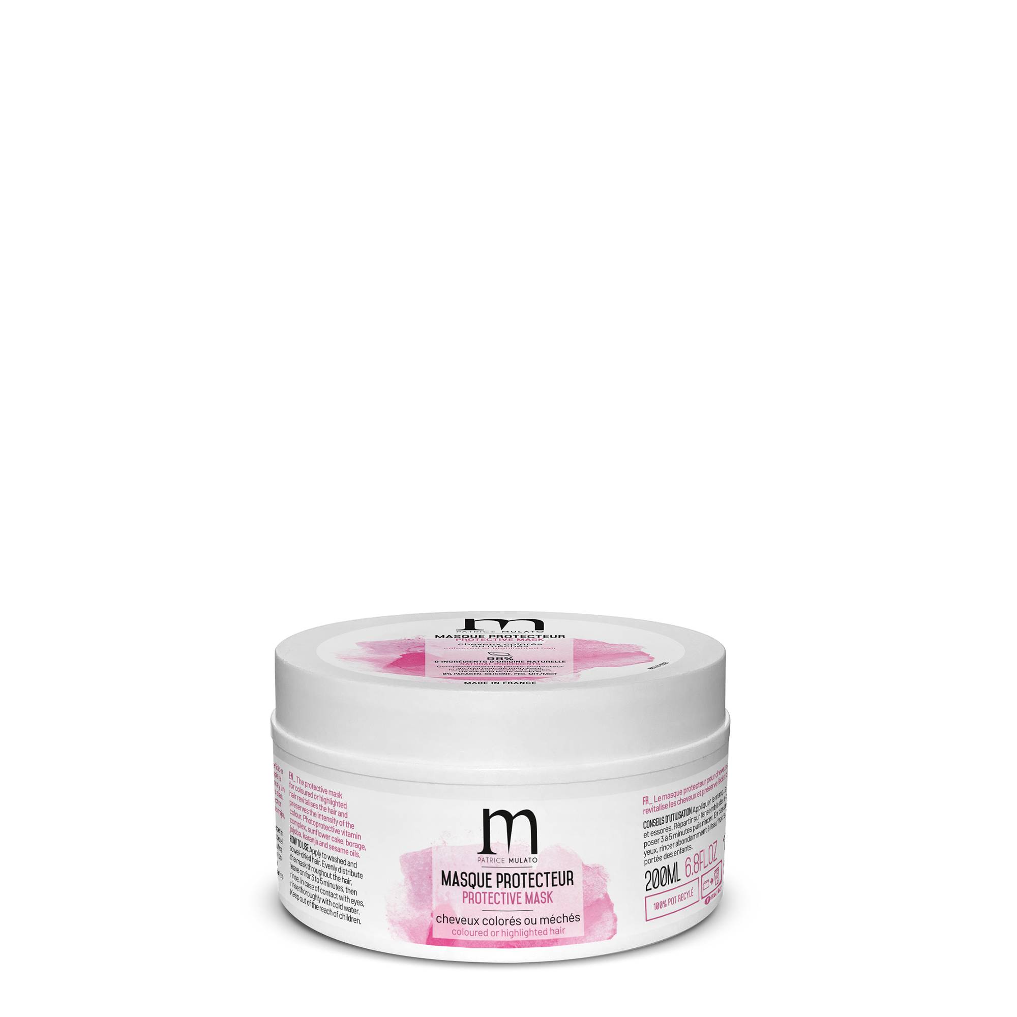 Masque protecteur Traitant cheveux colorés ou méchés de la marque Mulato Contenance 200ml - 1