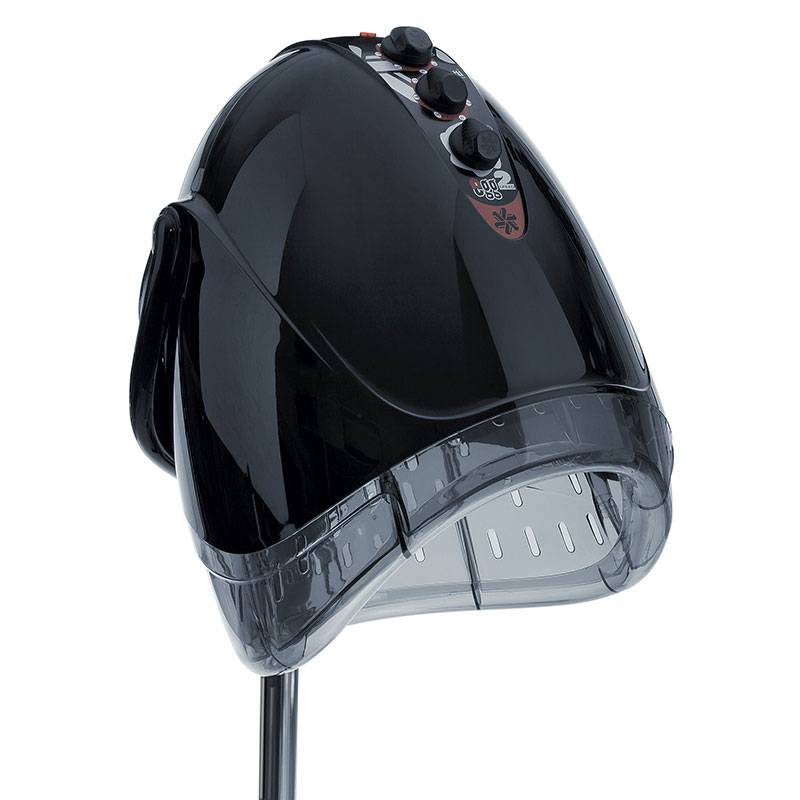 Casque sèche-cheveux professionnel EGG 2 vitesses sur pied noir de la marque Ceriotti - 1