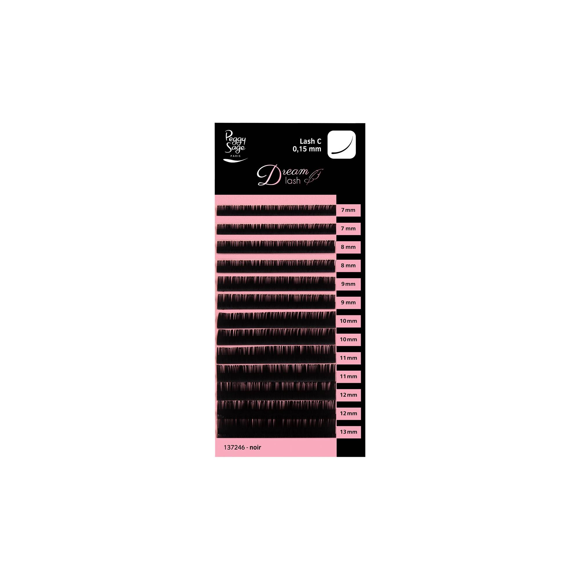 Cils volume russe Dreamlash C 0.15mm Noir - 7mm à 13mm de la marque Peggy Sage - 1