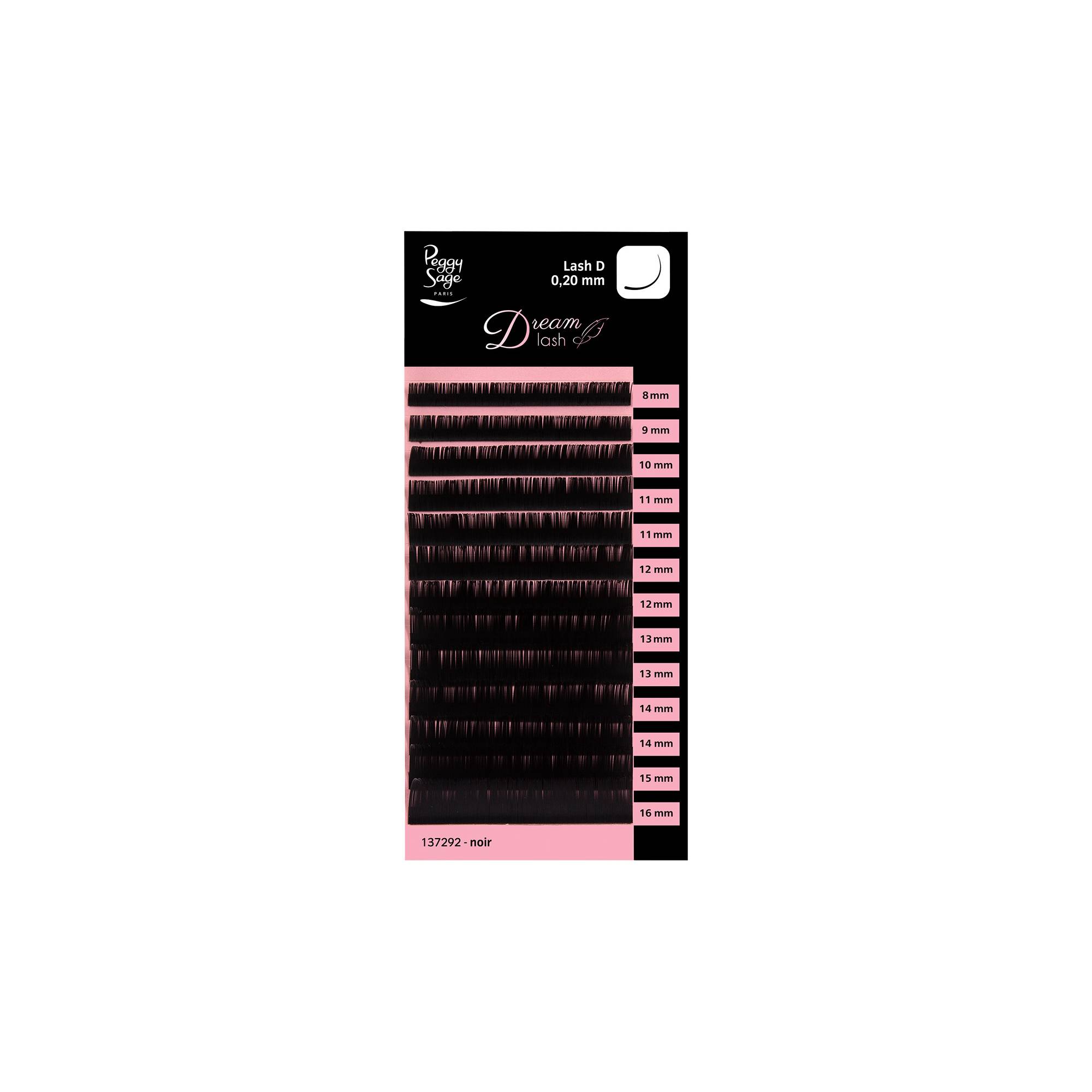 Cils volume russe DreamLash D 0.20mm Noir - 8 à 16mm de la marque Peggy Sage - 1